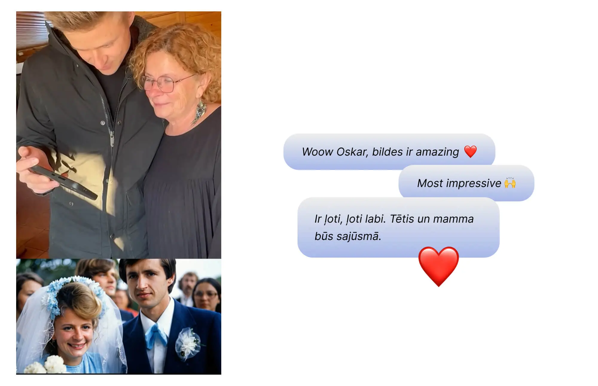 Emotions when seeing restored photographs