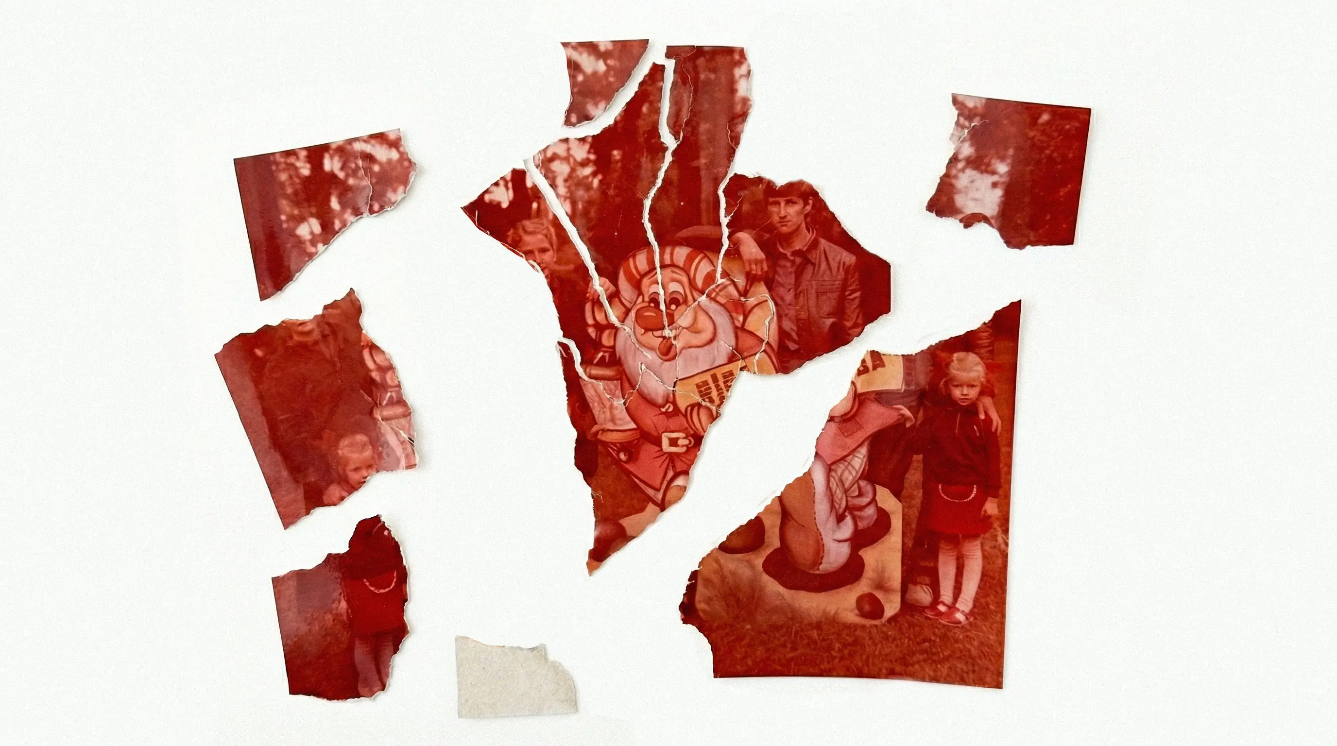 Torn photograph before restoration